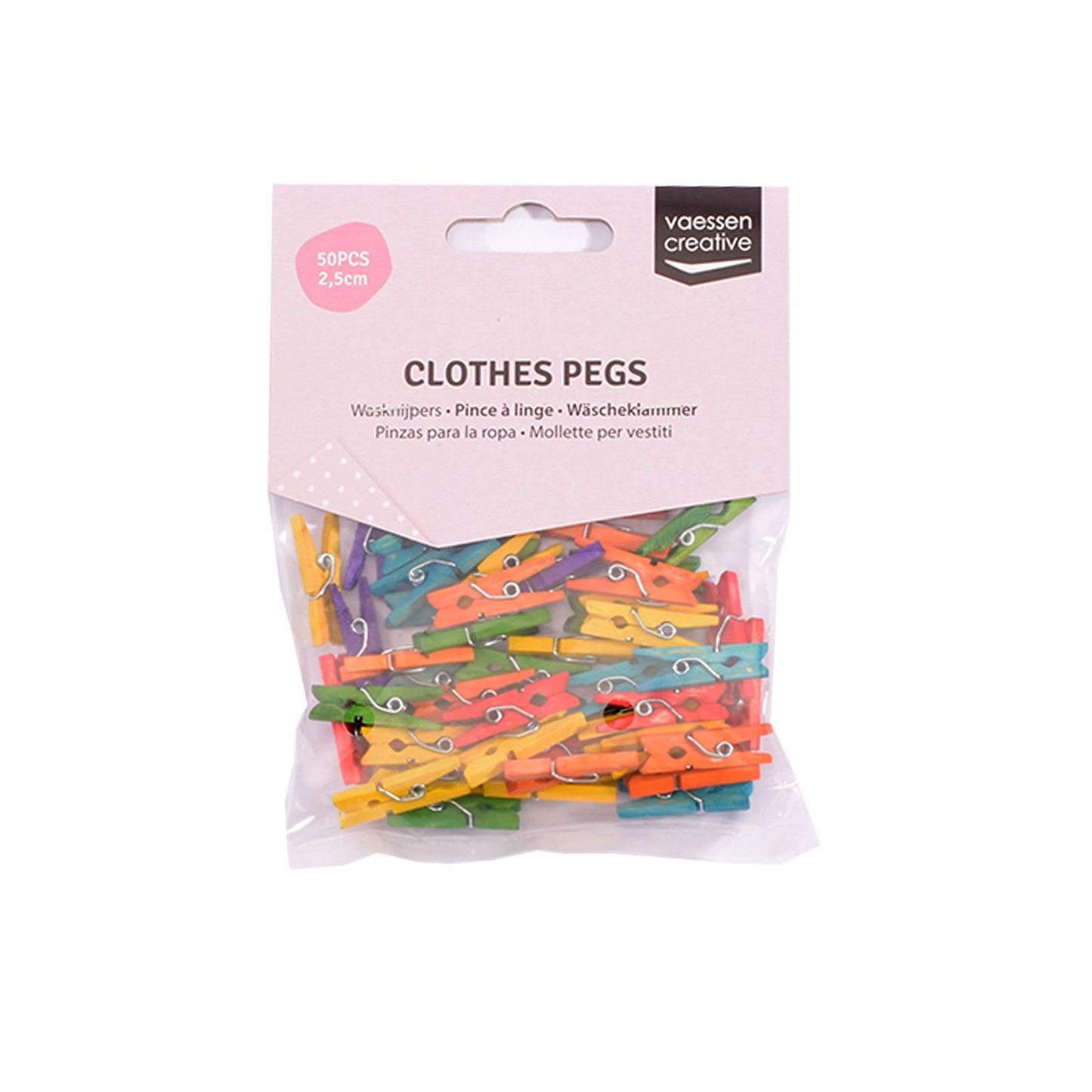 Vaessen creative • wasknijpers 2,5cm colors 50pcs