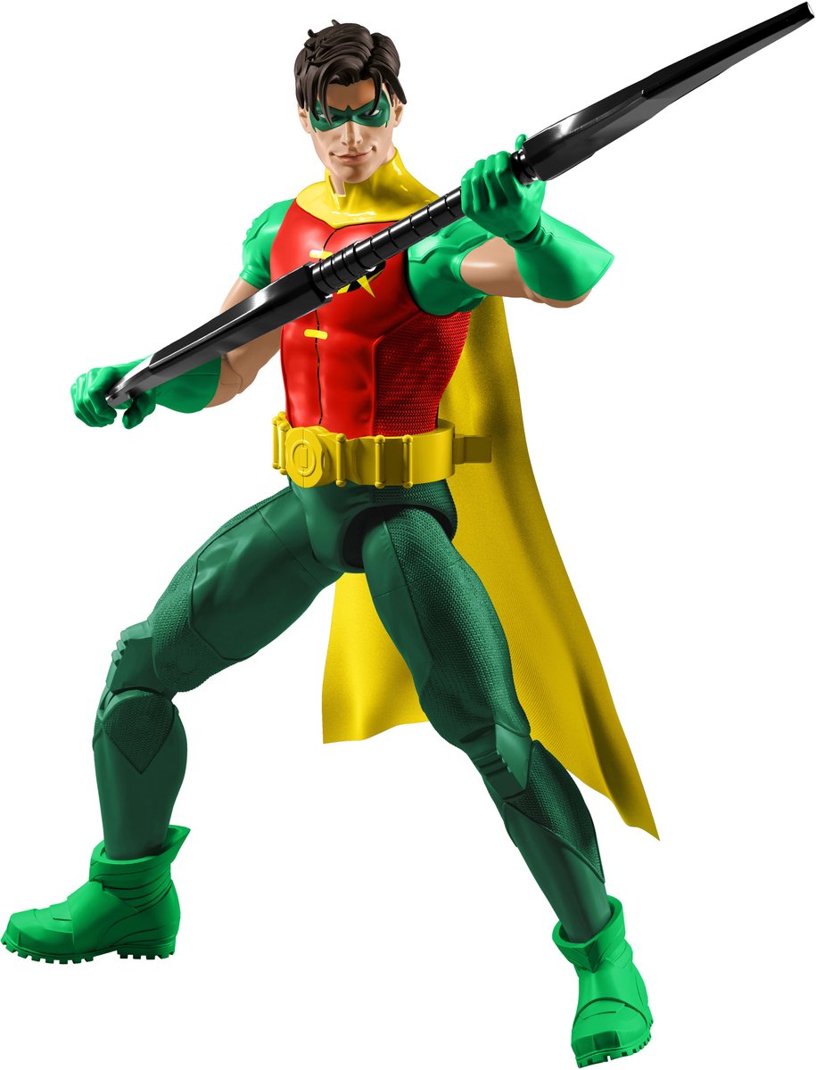 Mattel dc premier robin actiefiguur van 16,5 cm - met 22 beweegbare punten en cape