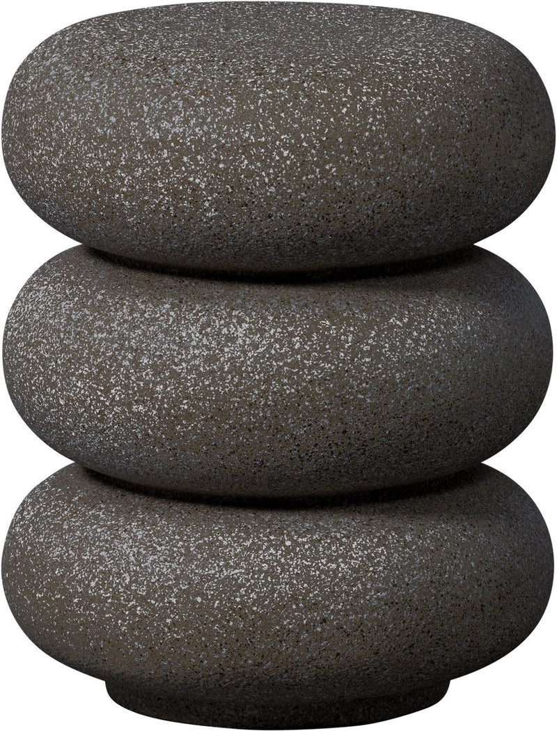 Woood laurel bijzettafel met spikkels - magnesium - zwart - 50x40x40