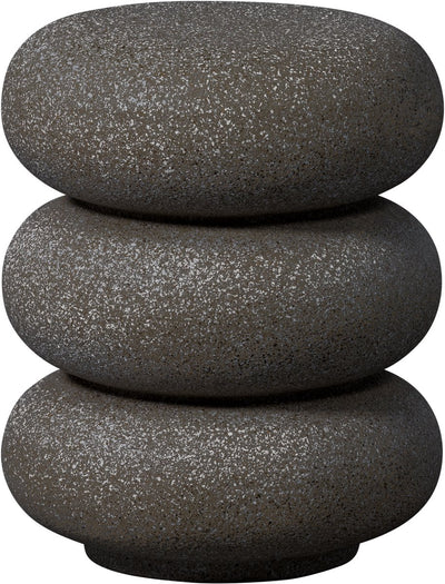 Woood laurel bijzettafel met spikkels - magnesium - zwart - 50x40x40