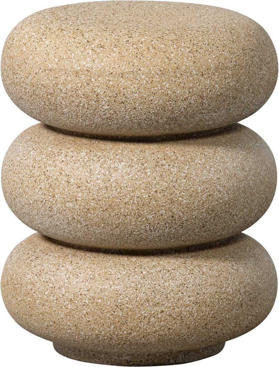 Woood laurel bijzettafel met spikkels - magnesium - beige - 50x40x40