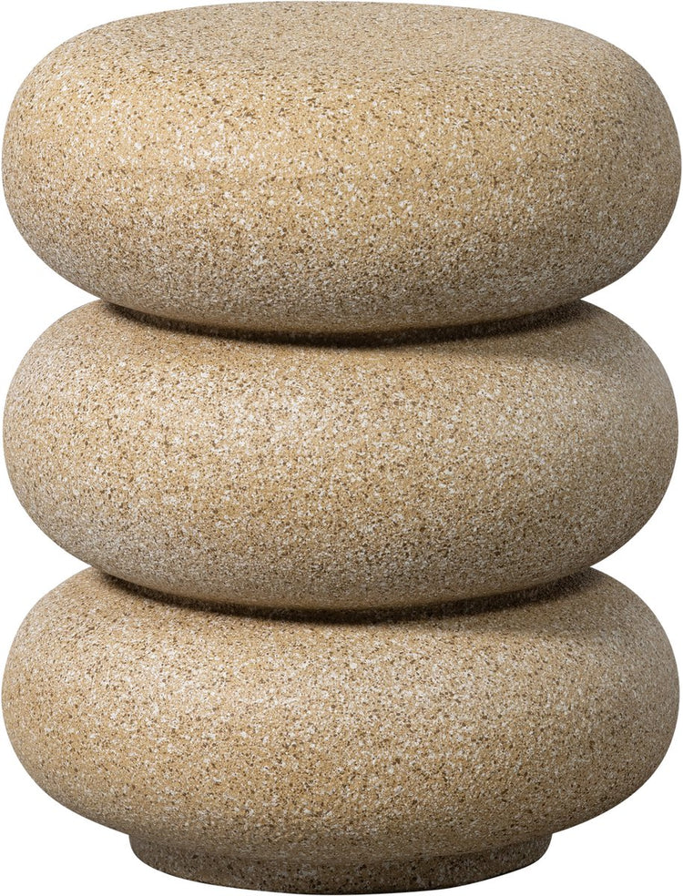 Woood laurel bijzettafel met spikkels - magnesium - beige - 50x40x40