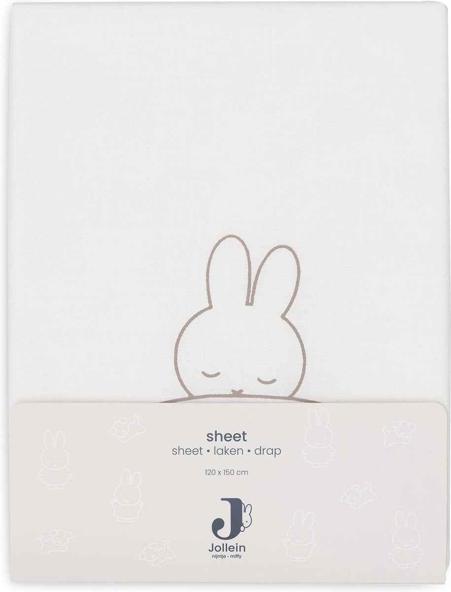 Jollein x nijntje laken ledikant 120x150cm sleepy miffy - funghi