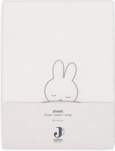 Jollein x nijntje laken ledikant 120x150cm sleepy miffy - funghi