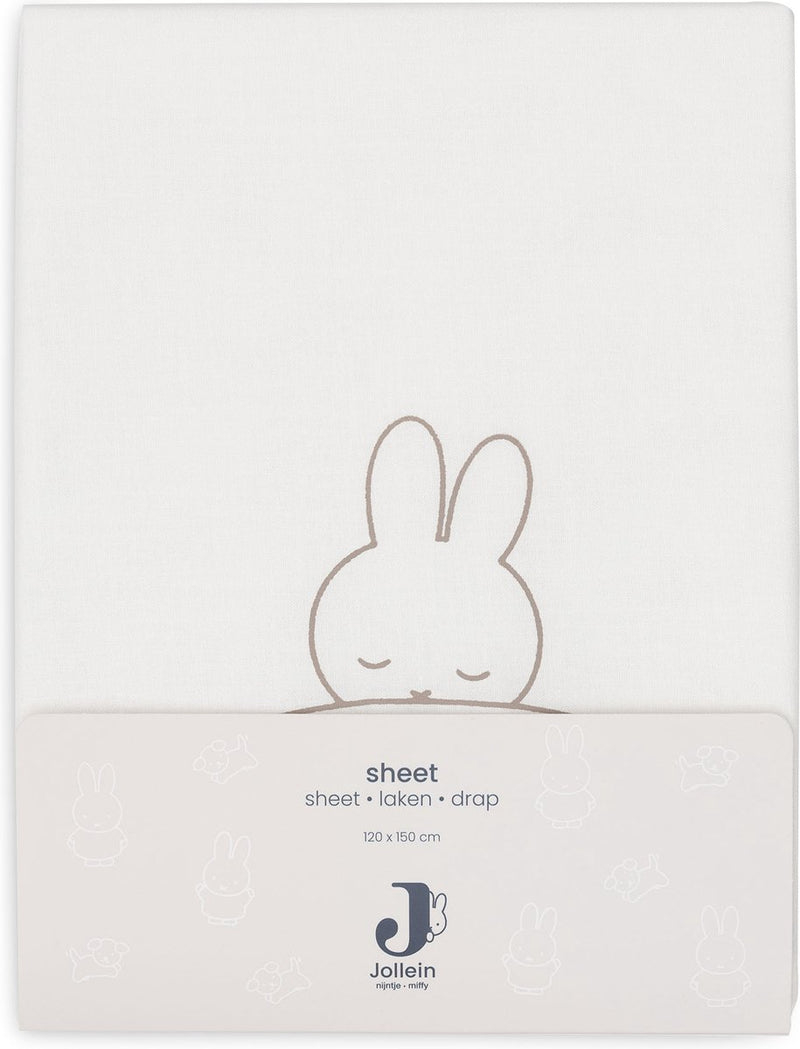 Jollein x nijntje laken ledikant 120x150cm sleepy miffy - funghi