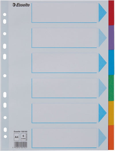Esselte - tabbladen a4 11r karton 6-delig met voorblad | 20 stuks