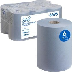 Handdoek essential slimroll scott 190mtr blauw 6 rollen