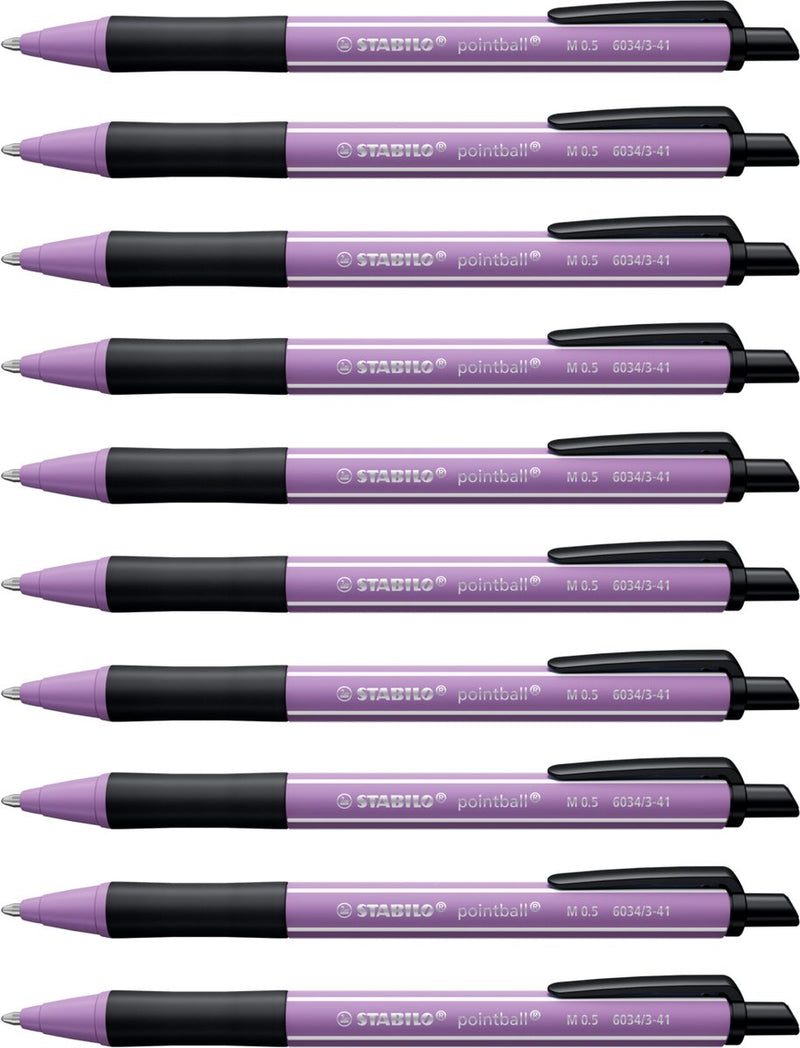 Stabilo pointball - balpen - naturecolors wildflower - navulbaar - grijs violet - doos 10 stuks