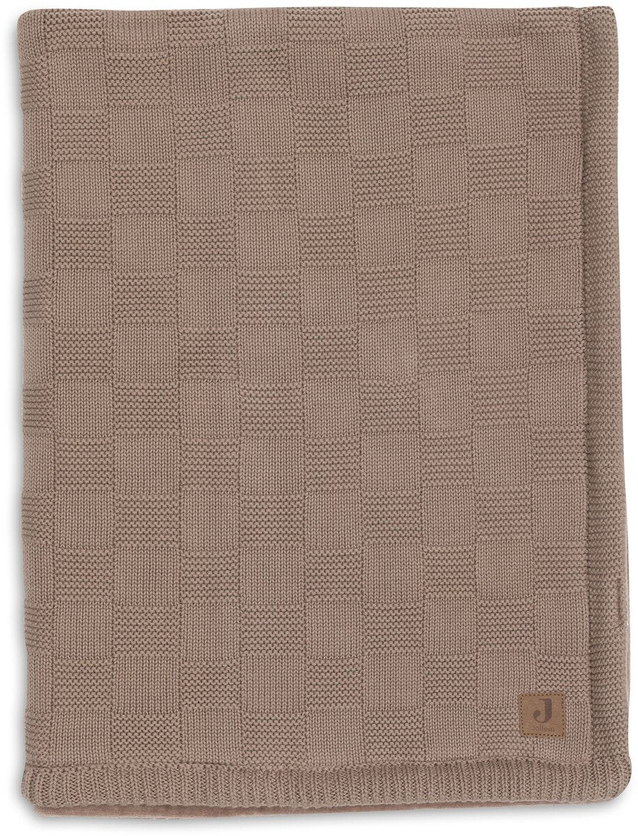 Jollein baby deken ledikant - 100x150cm - box knit - milky coffee velvet