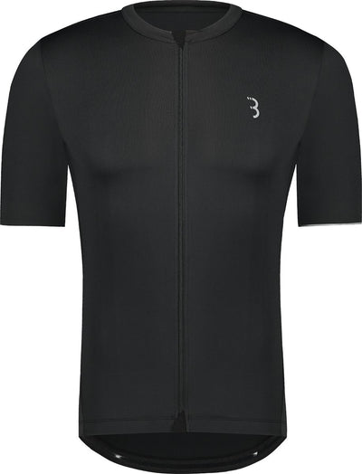 Bbb cycling essence fietsshirt heren korte mouw - 15-25 °c - ademend mtb en wielrenshirt met 3 achterzakken - zwart