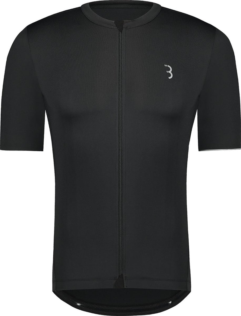 Bbb cycling essence fietsshirt heren korte mouw - 15-25 °c - ademend mtb en wielrenshirt met 3 achterzakken - zwart