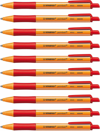 Stabilo pointball - balpen - navulbaar - rood - doos met 10 stuks