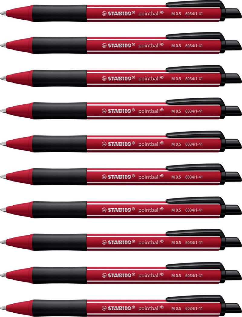 Stabilo pointball - balpen - naturecolors wildflower - navulbaar - bordeaux - doos 10 stuks