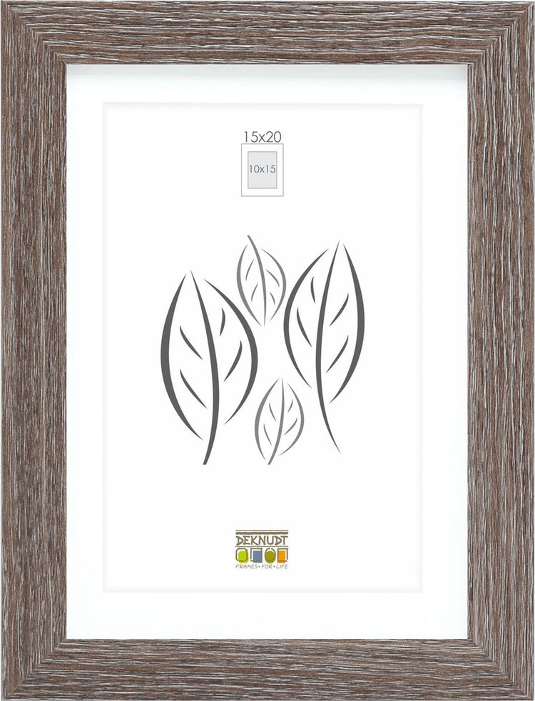 Deknudt frames fotolijst - grijs met passe-partout - 10x15 15x20 cm
