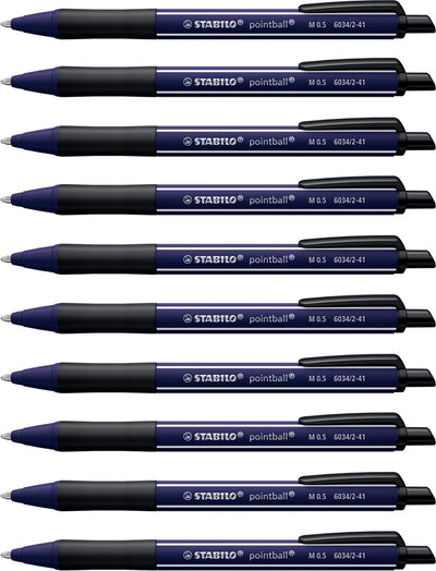 Stabilo pointball - balpen - naturecolors wildflower - navulbaar - ultramarijn blauw - doos 10 stuks