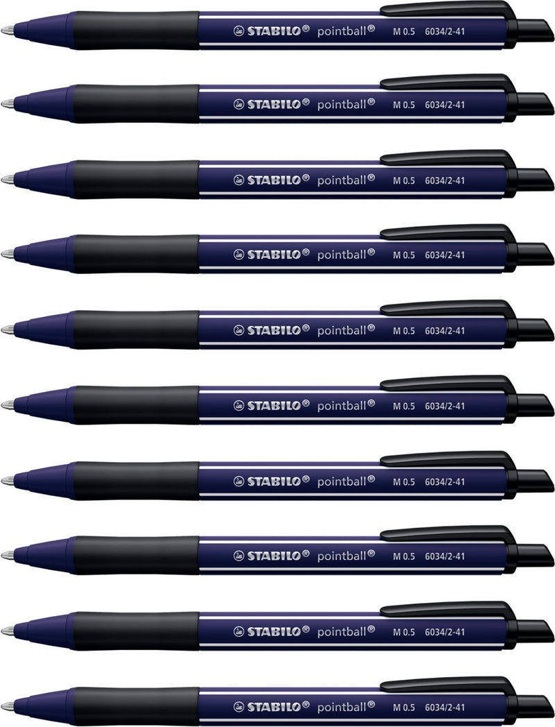 Stabilo pointball - balpen - naturecolors wildflower - navulbaar - ultramarijn blauw - doos 10 stuks