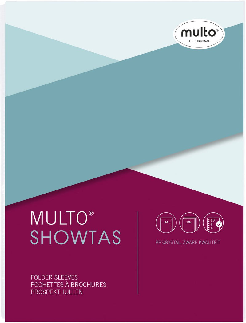 Multo showtassen - formaat a4 - 23-rings pp 120 micron - glashelder - krimp a 10 stuks - mu-3007348010