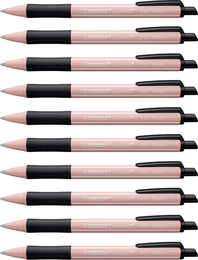 Stabilo pointball - balpen - naturecolors wildflower - navulbaar - zachtroze - doos 10 stuks