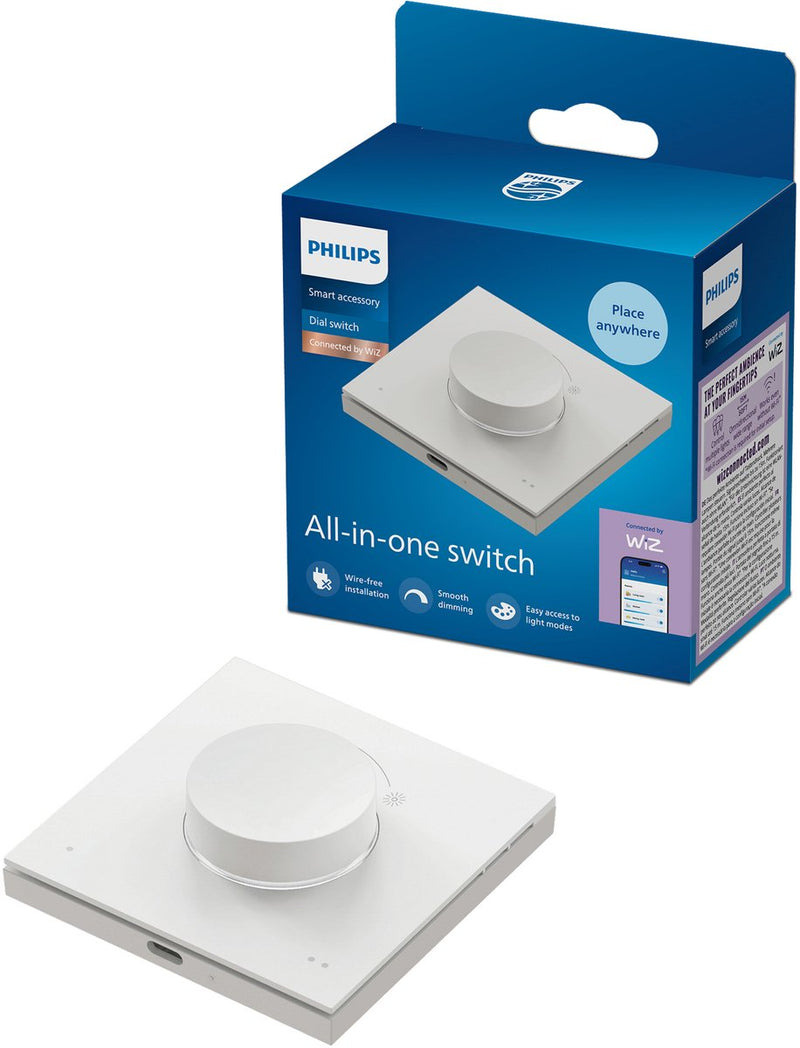 Philips lighting philips smart lighting - draaischakelaar - dimmen - bedien je slimme verlichting eenvoudig zonder app - oplaadbare batterij - wit