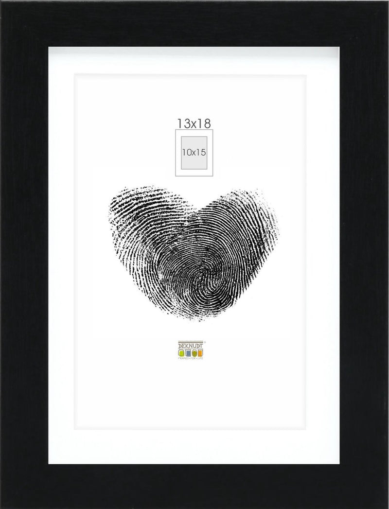 Deknudt frames fotolijst - zwart met passe-partout - 10x15 13x18 cm
