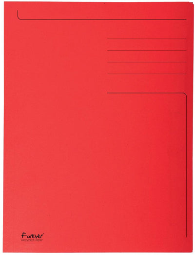 Exacompta 50x forever® bedrukte map met 3 kleppen - 280gm2 - 24,5x35 cm voor folio - rood - 449003e