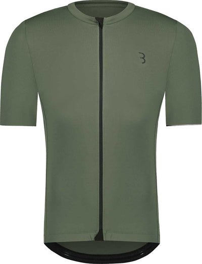 Bbb cycling essence fietsshirt heren korte mouw - 15-25 °c - ademend mtb en wielrenshirt met 3 achterzakken - olijf groen xl