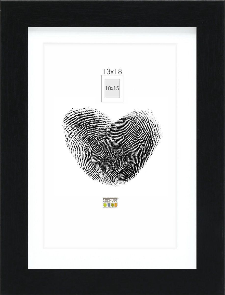 Deknudt frames fotolijst - zwart met passe-partout - 10x15 13x18 cm
