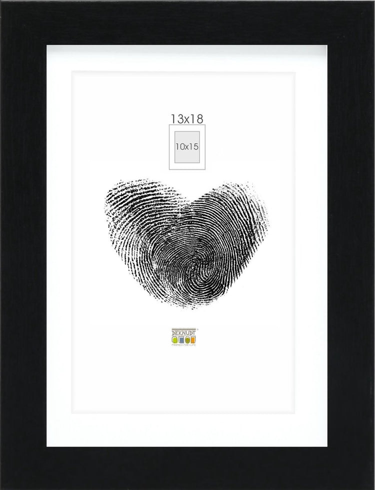 Deknudt frames fotolijst - zwart met passe-partout - 10x15 13x18 cm
