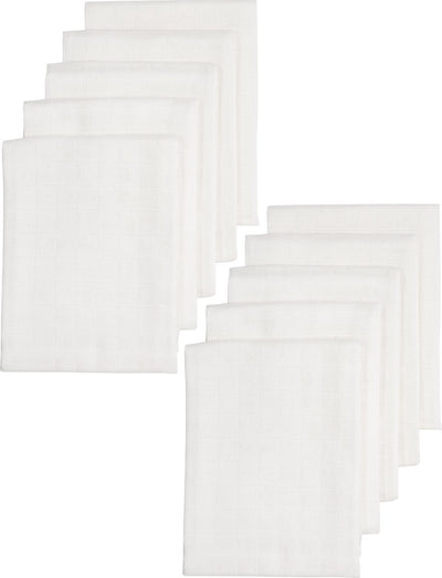 Meyco baby uni hydrofiele doeken - 10-pack - biologisch - white - 80x80 cm