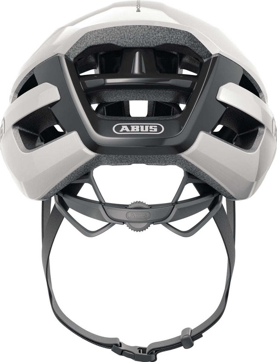 Abus fietshelm powerdome shiny white s - 51-55 cm - wit - geschikt voor gebruik op racefietsen - gravelbikes - 210 g