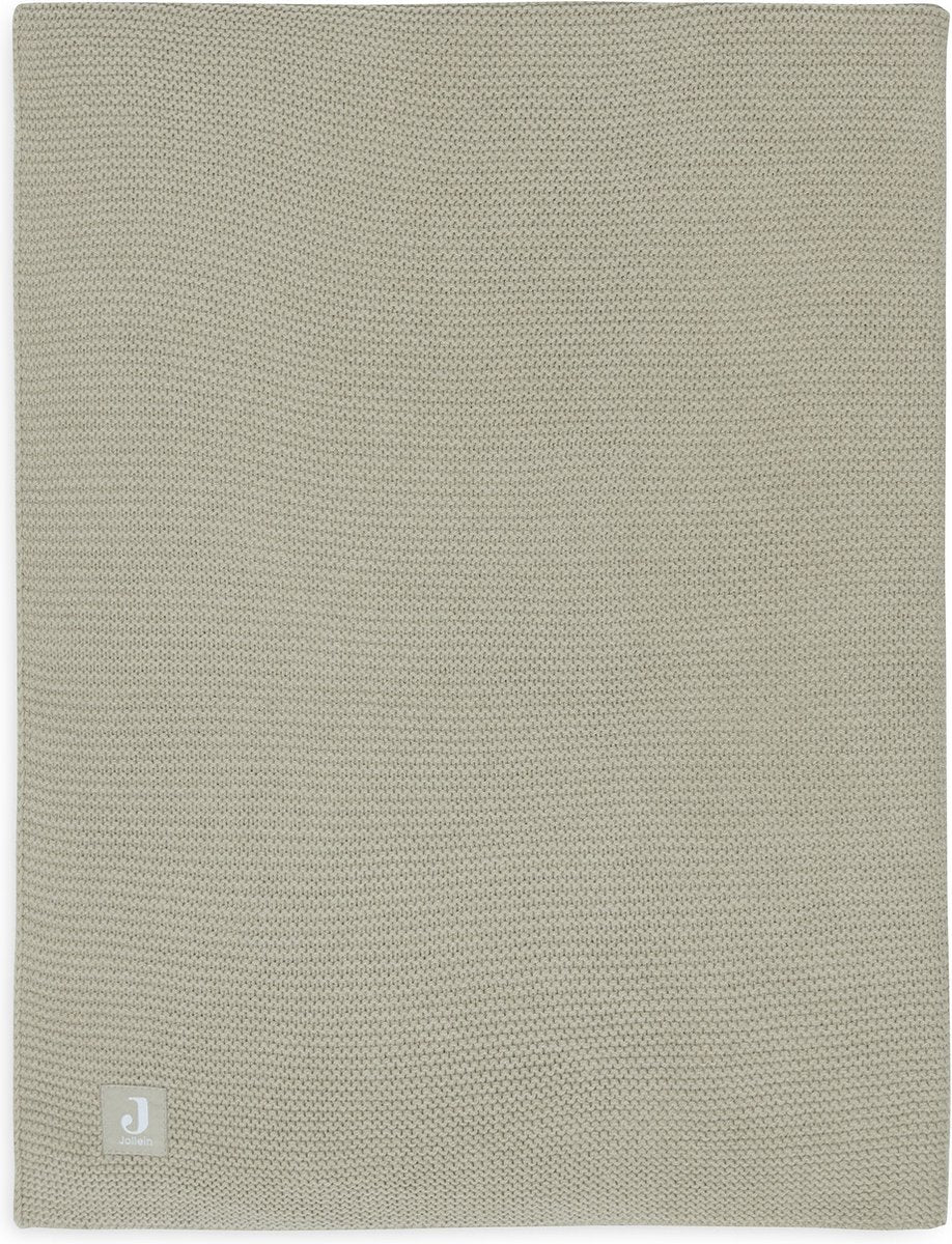 Jollein - deken wieg 75x100cm - wiegdeken, wiegdekentje, dekentje baby - basic knit - olive green