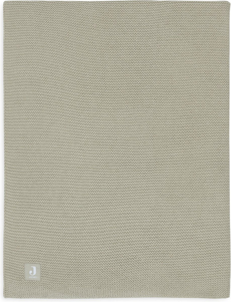 Jollein - deken wieg 75x100cm - wiegdeken, wiegdekentje, dekentje baby - basic knit - olive green