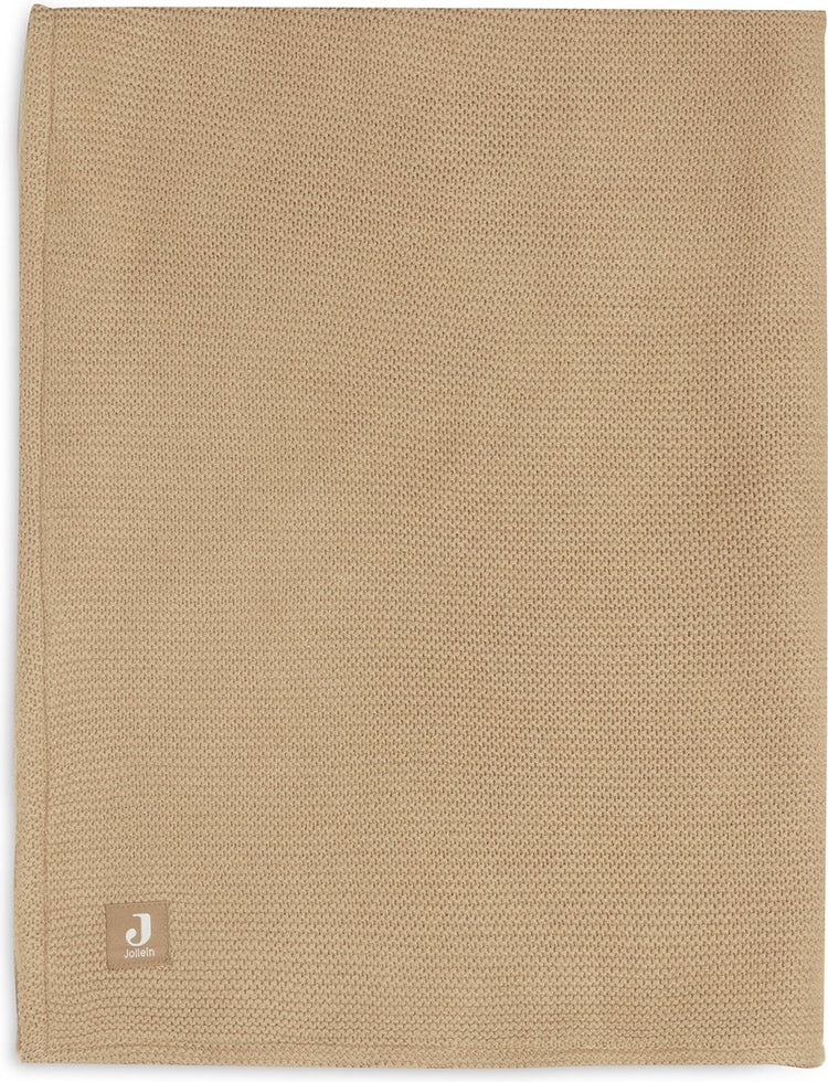 Jollein baby deken ledikant 100x150cm basic knit - biscuit fleece