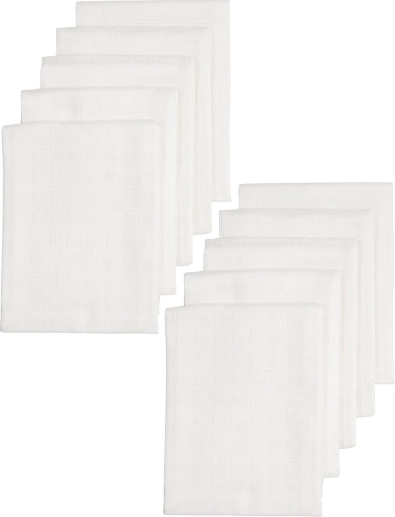 Meyco baby uni hydrofiele doeken - 10-pack - white - 70x70cm