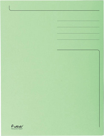 Exacompta 50x forever® bedrukte map met 3 kleppen - 280gm2 - 24x32 cm voor a4 - grasgroen - 448013e