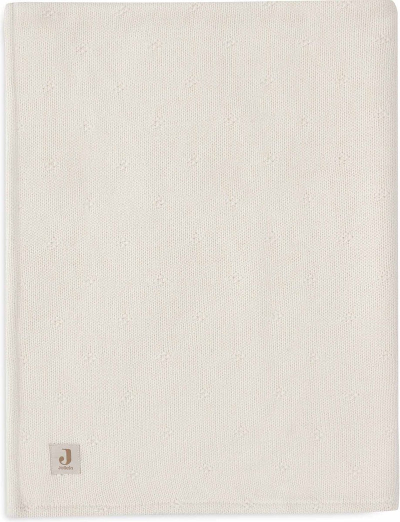 Jollein - deken ledikant 100x150cm - dekentje baby - cosy knit ivory velvet