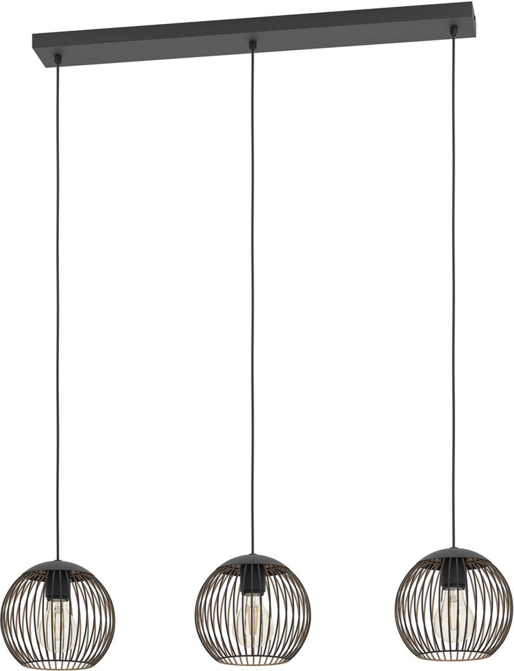 Eglo almanzora hanglamp - e27 - 90 cm - zwart koper