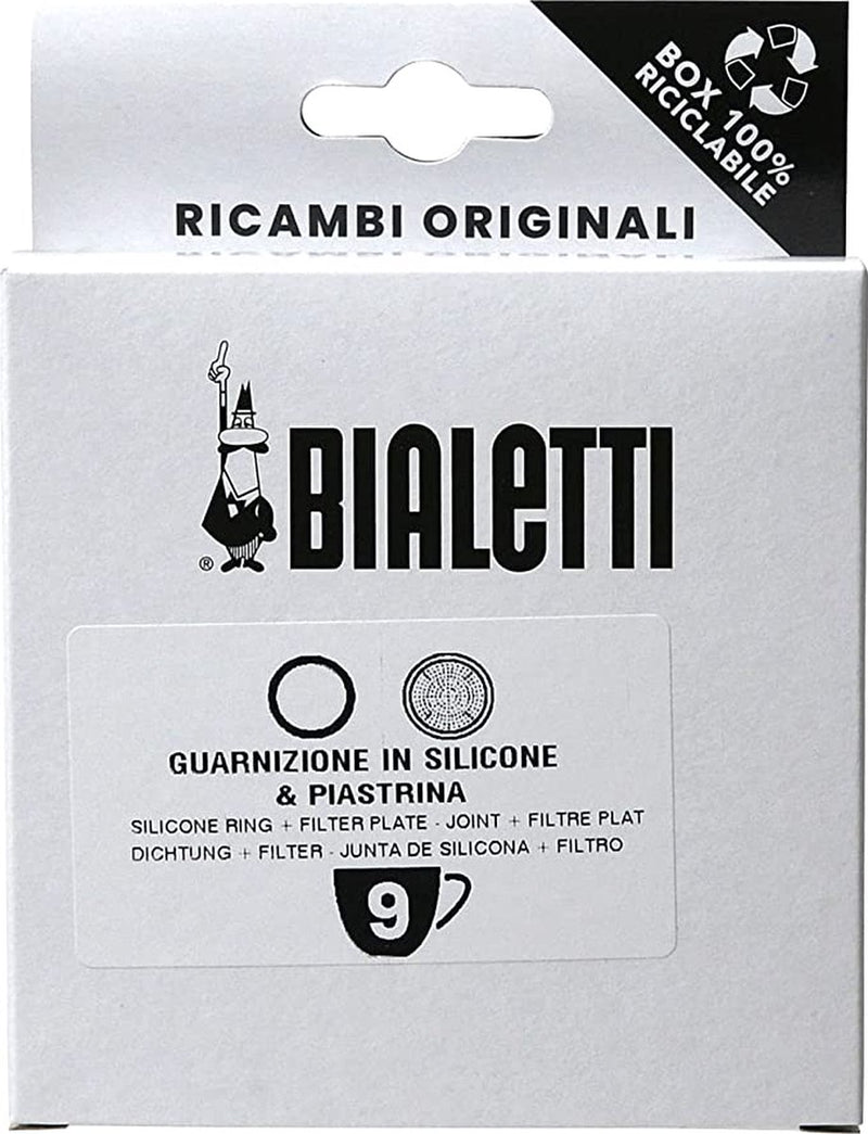 Bialetti moka aluminium filterplaatje + 1 siliconen ring 9 kops