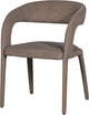 Vtwonen arms eetkamerstoel - geweven stof - bruin - 80x60x54 cm