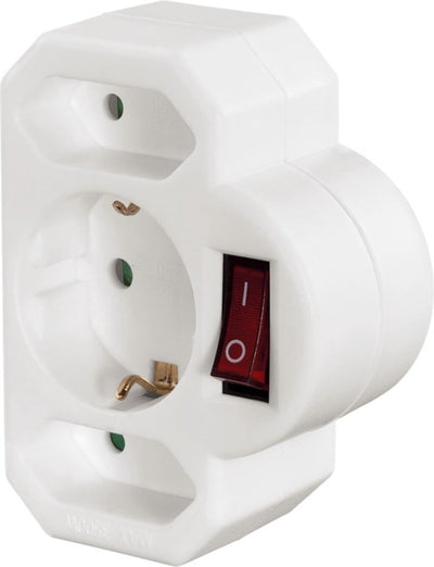 Hama socket adapter 3way w.switc