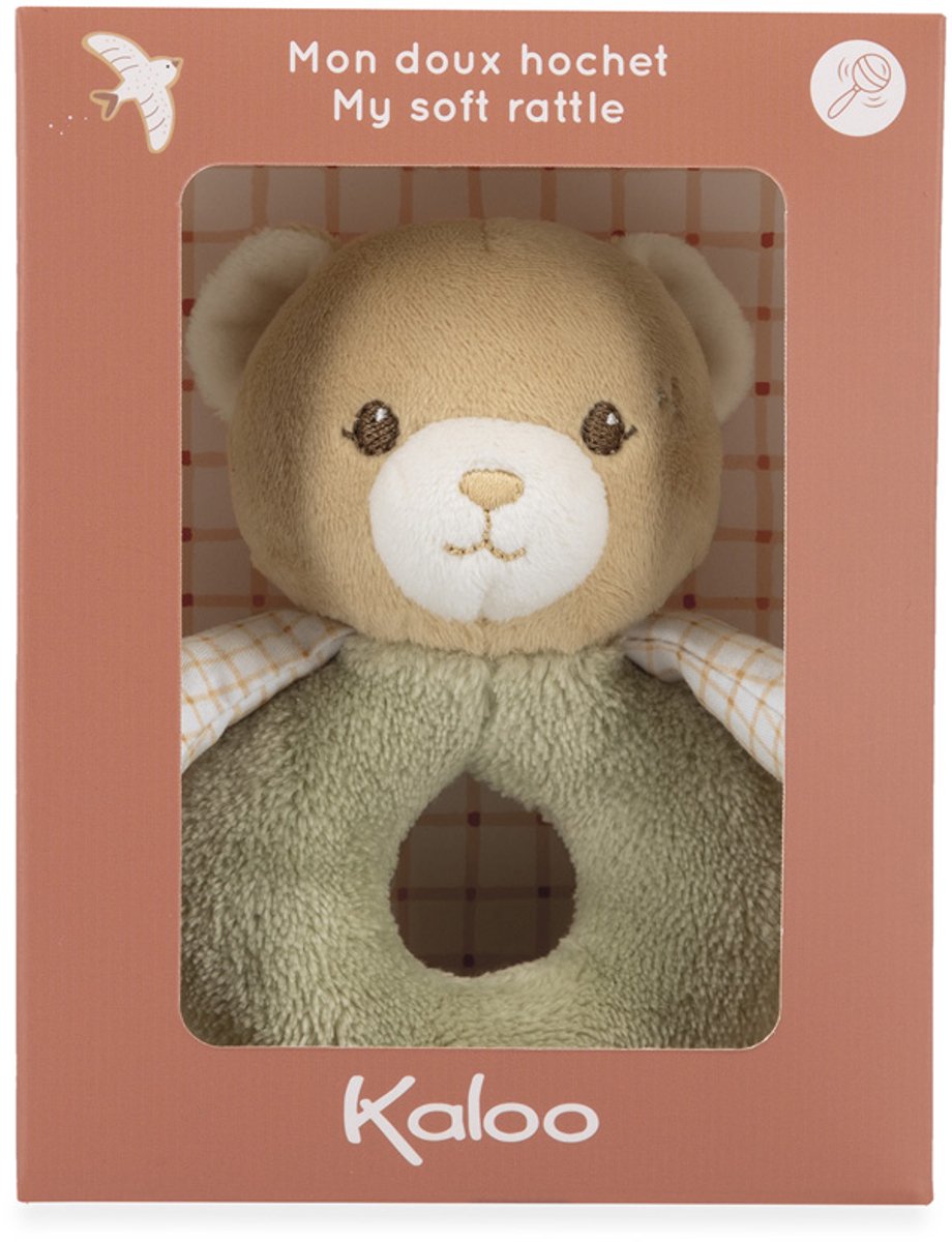 Kaloo home - rammelaar - zacht met beer - kleur groen