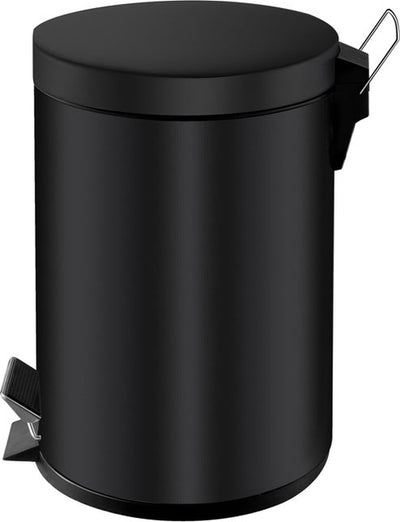 V-part - pedaalemmer 3 liter - steel - zwart - prullenbak