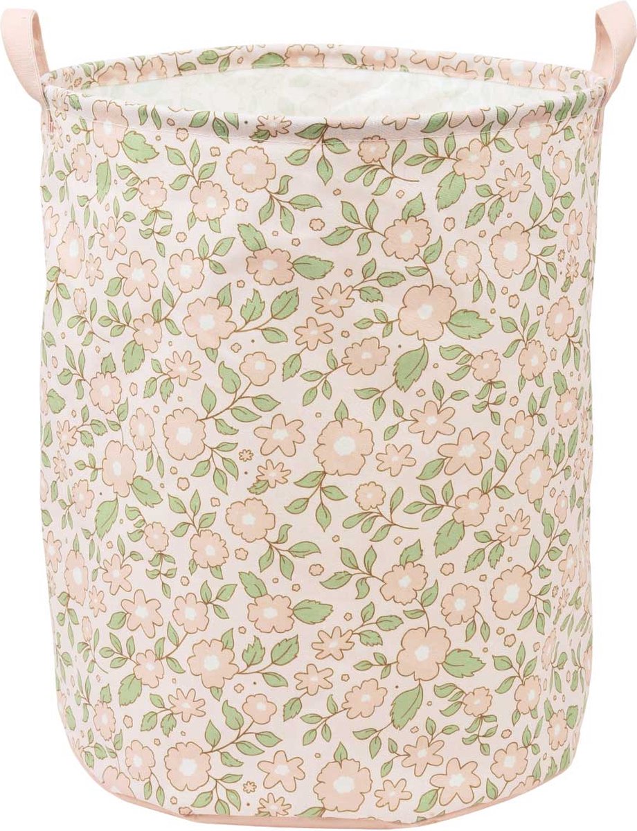 A little lovely company - opbergmand speelgoedmand kinderkamer - bloesems roze