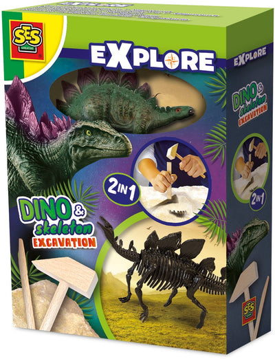 Ses creative ses explore dino en skelet opgraven 2in1- stegosaurus