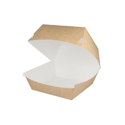 Takeaware hamburgerbak groot kraft wit (400 stuks)