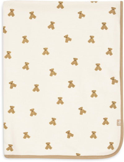 Jollein baby deken wieg - 75x100cm - little waffle - mini teddy bear