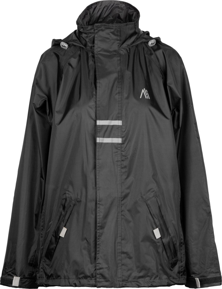 Ralka regenjack waterdicht reflectie - junior - zwart - 164