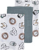 Meyco baby animal washandjes - 3-pack - hydrofiel - multicolour - 20x17cm