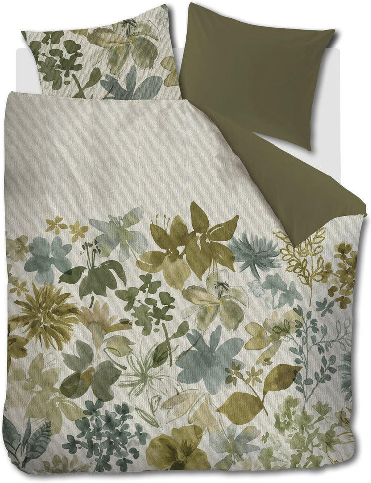 Beddinghouse lilian dekbedovertrek - lits-jumeaux - 240 x 200 220 cm - groen