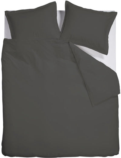 Ambiante satin uni dekbedovertrek - tweepersoons - 200x200 220 cm - donker grijs